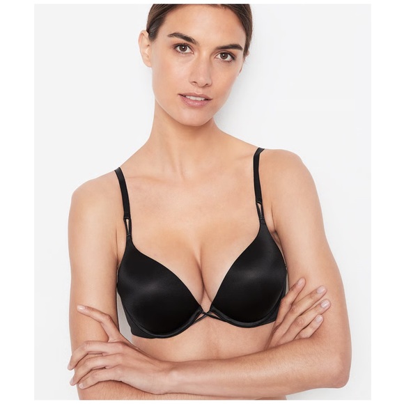 Victorias Secret Women's Black Satin Bombshell Bra 36 B - Picture 1 of 9